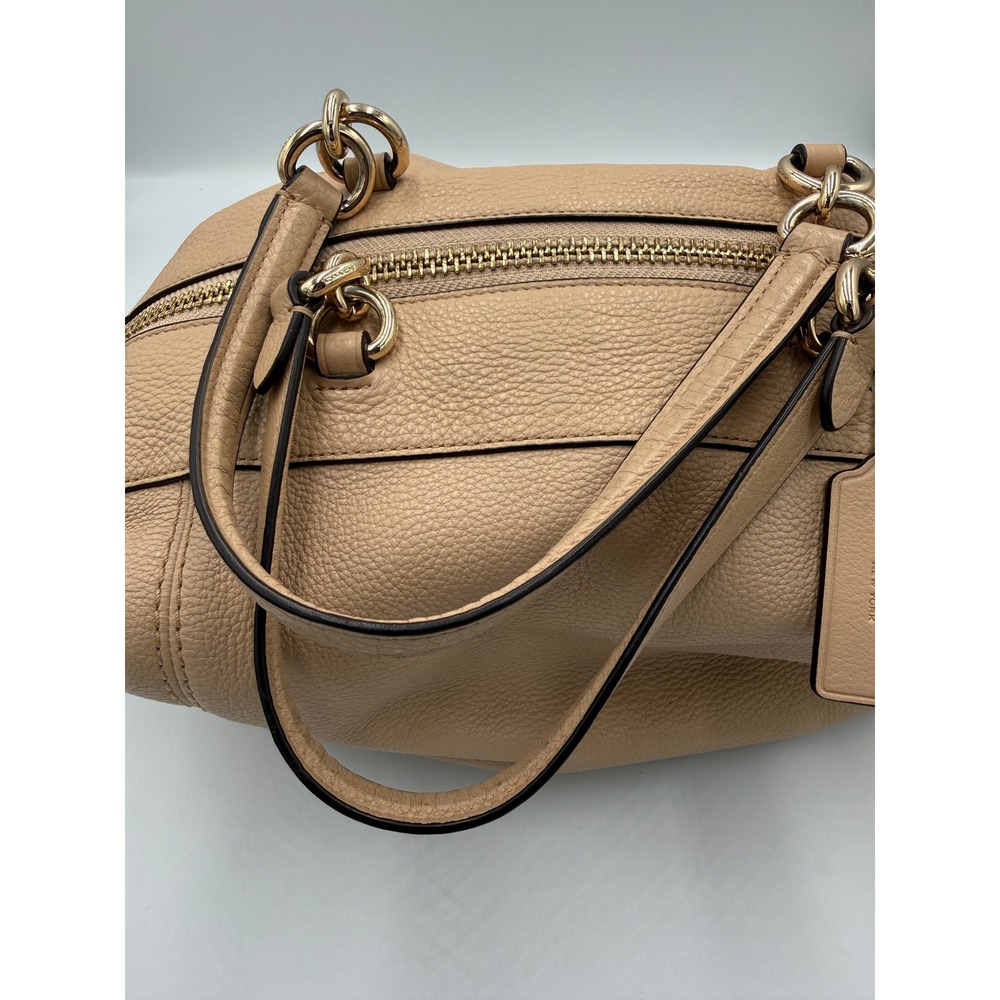 Coach Lenox Satchel F59325 Beechwood Pebble Leather Gold Hardware Handbag - Picture 2 of 16